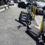Napoli piazza degli Artisti monopattini parcheggiati sul marciapiede